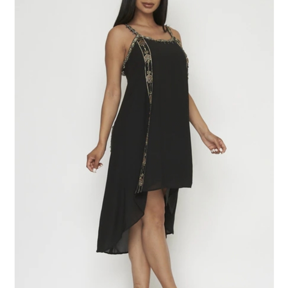 BLACK HIGH LOW DRESS - Picture 3 of 3